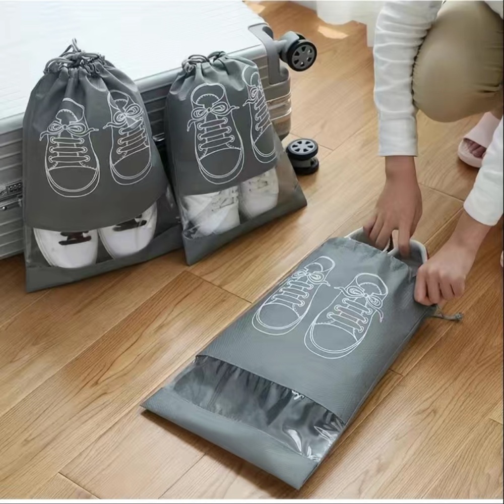 10pcs Non-woven Travel Portable Shoe Storage Bag - Waterproof Transparen… - Picture 3 of 4